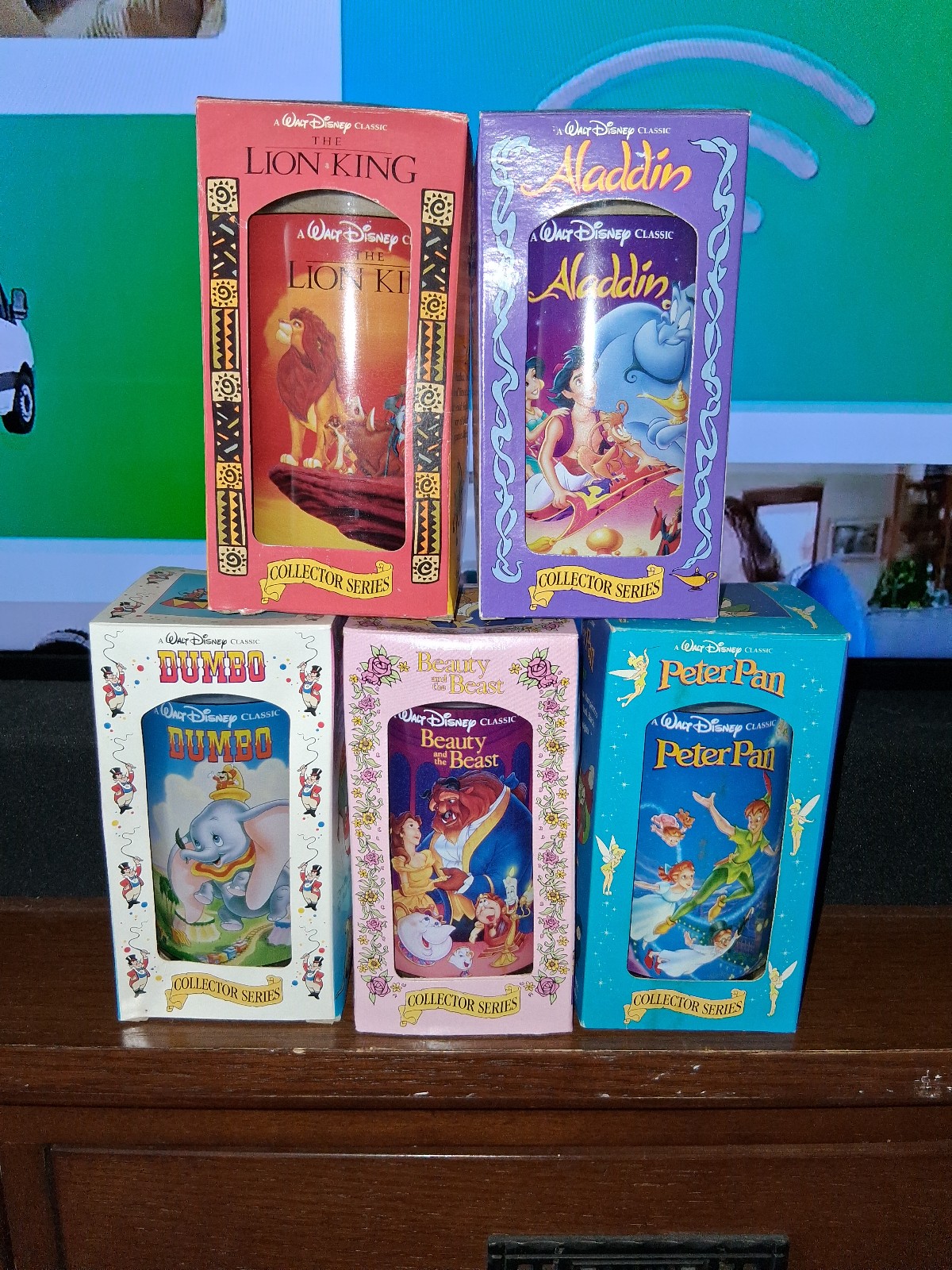Set of 5 Disney Burger King Coca-Cola Plastic Tumblers 1994