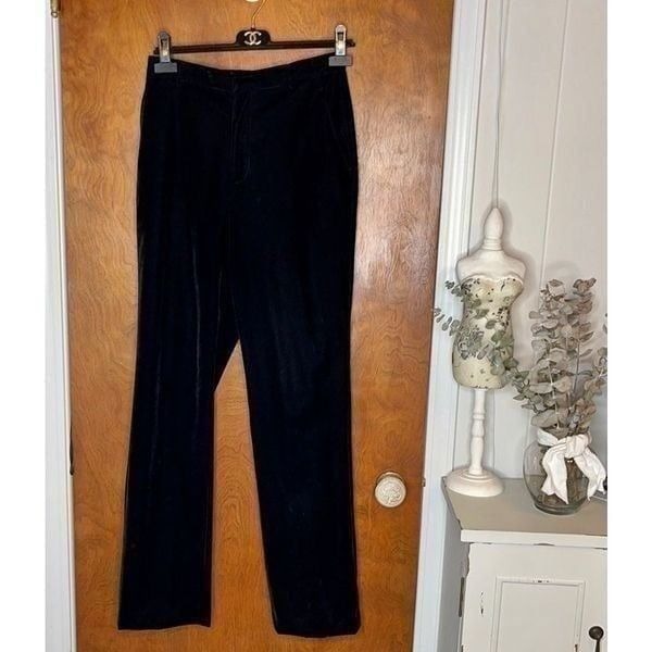 GUC RALPH Ralph Lauren Black Velvet Dress Pants 8