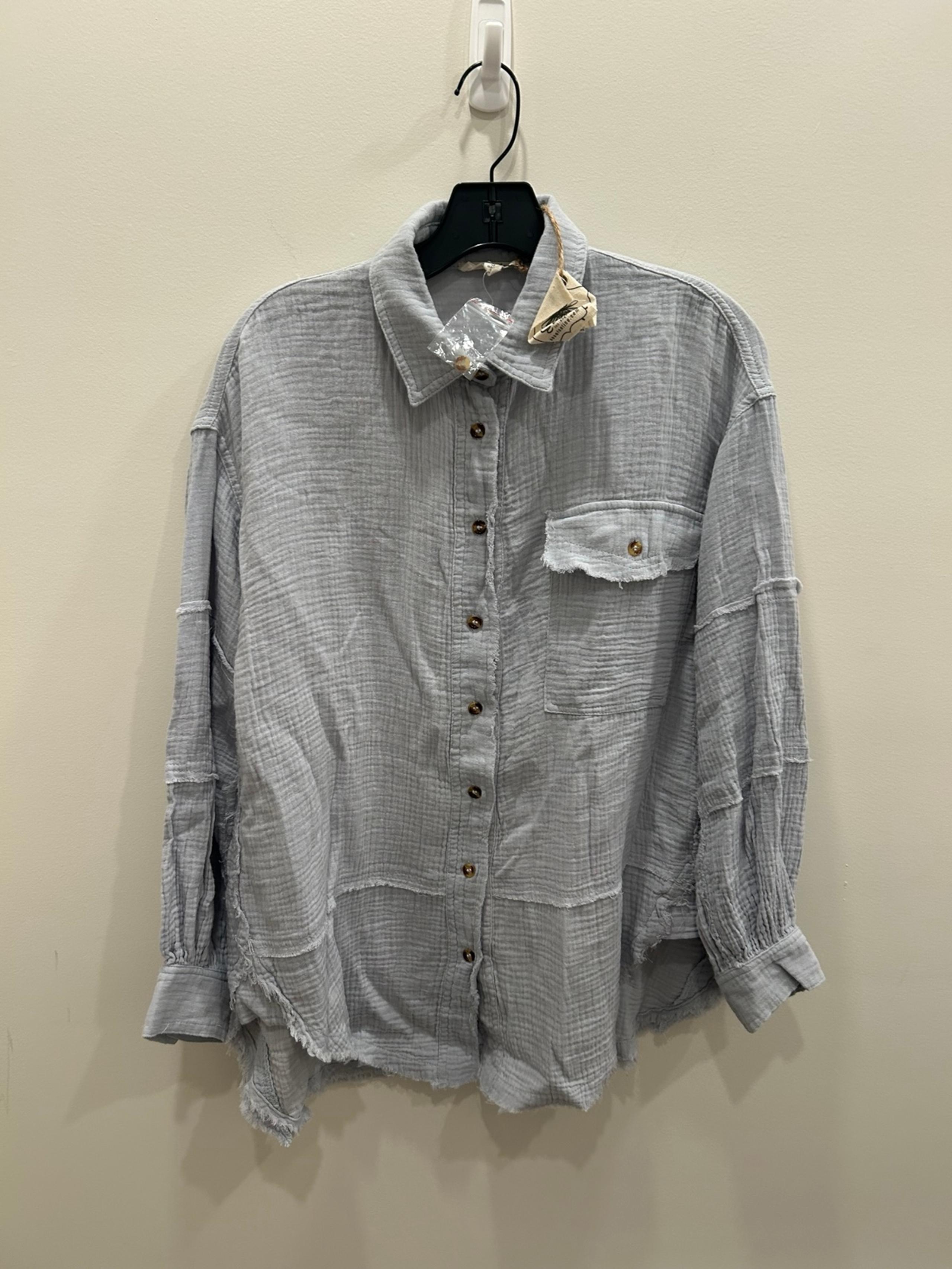 Easel sz small button down gauze shirt