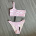 Zebra punch bathing suit top with cheeky bottom set.