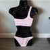Zebra punch bathing suit top with cheeky bottom set.