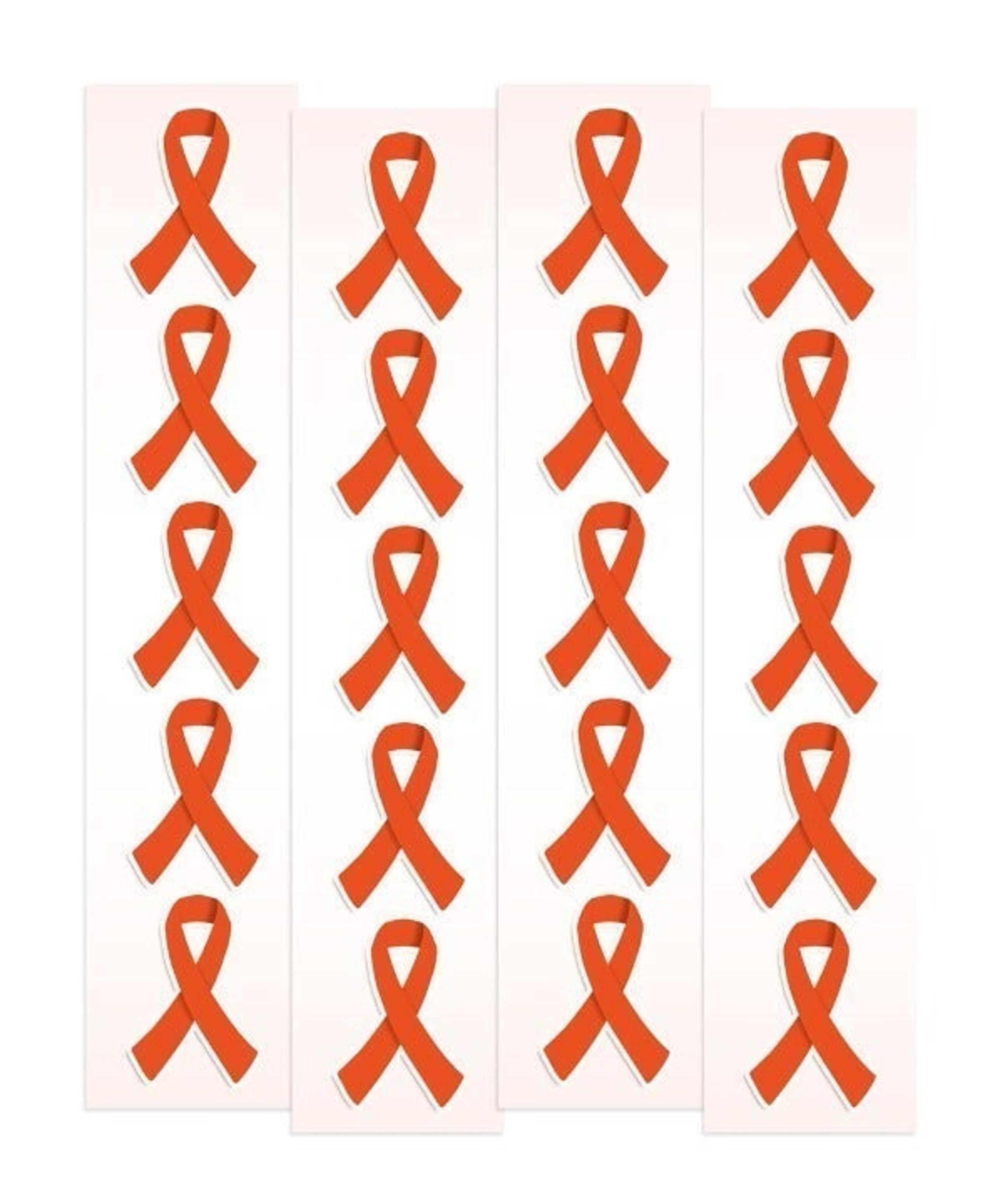 100 Orange Ribbon + 100 Unicorn Stickers