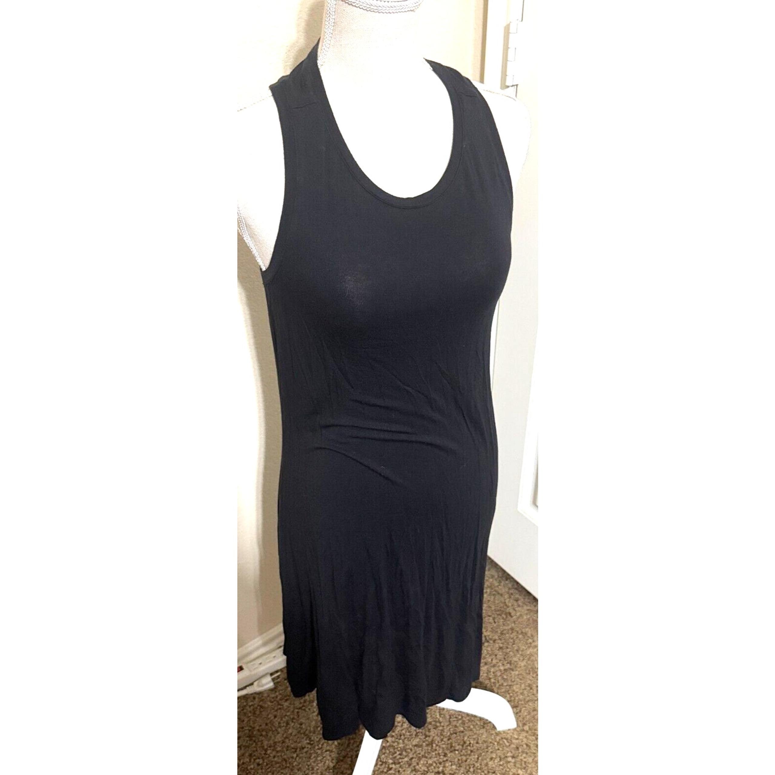 Maurices 24/7 Dress sz S Black Tank Sleeveless stretchy jersey knit knee length