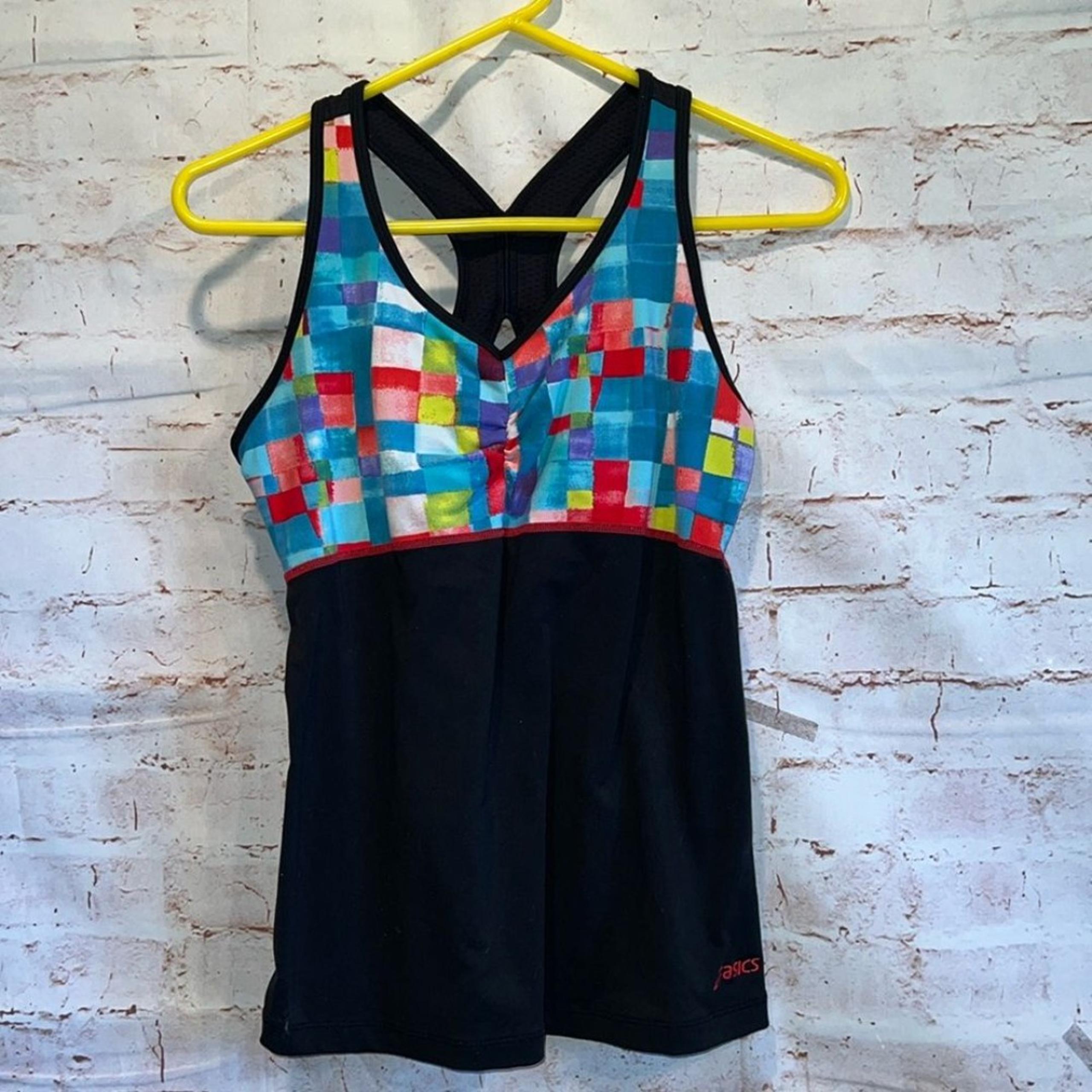 Asics Shirt Womens Medium Athletic Support Tank Top Fit Flare Activewear