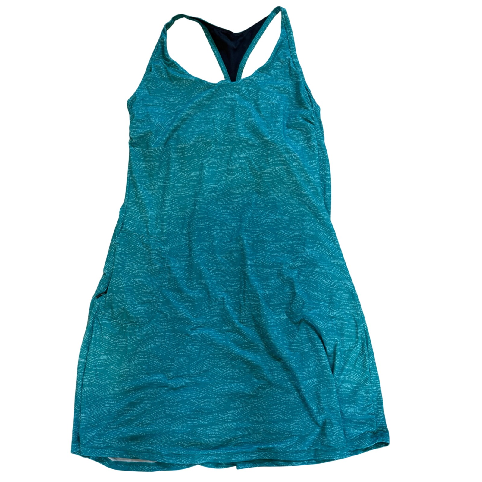 Prana Dress UPF Racerback Athletic Turquoise Patterned Casual Size Large