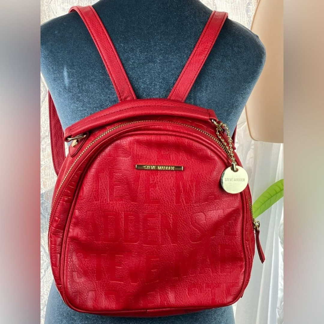 Steve Madden | Red Backpack Adjustable Straps and Purse Strap