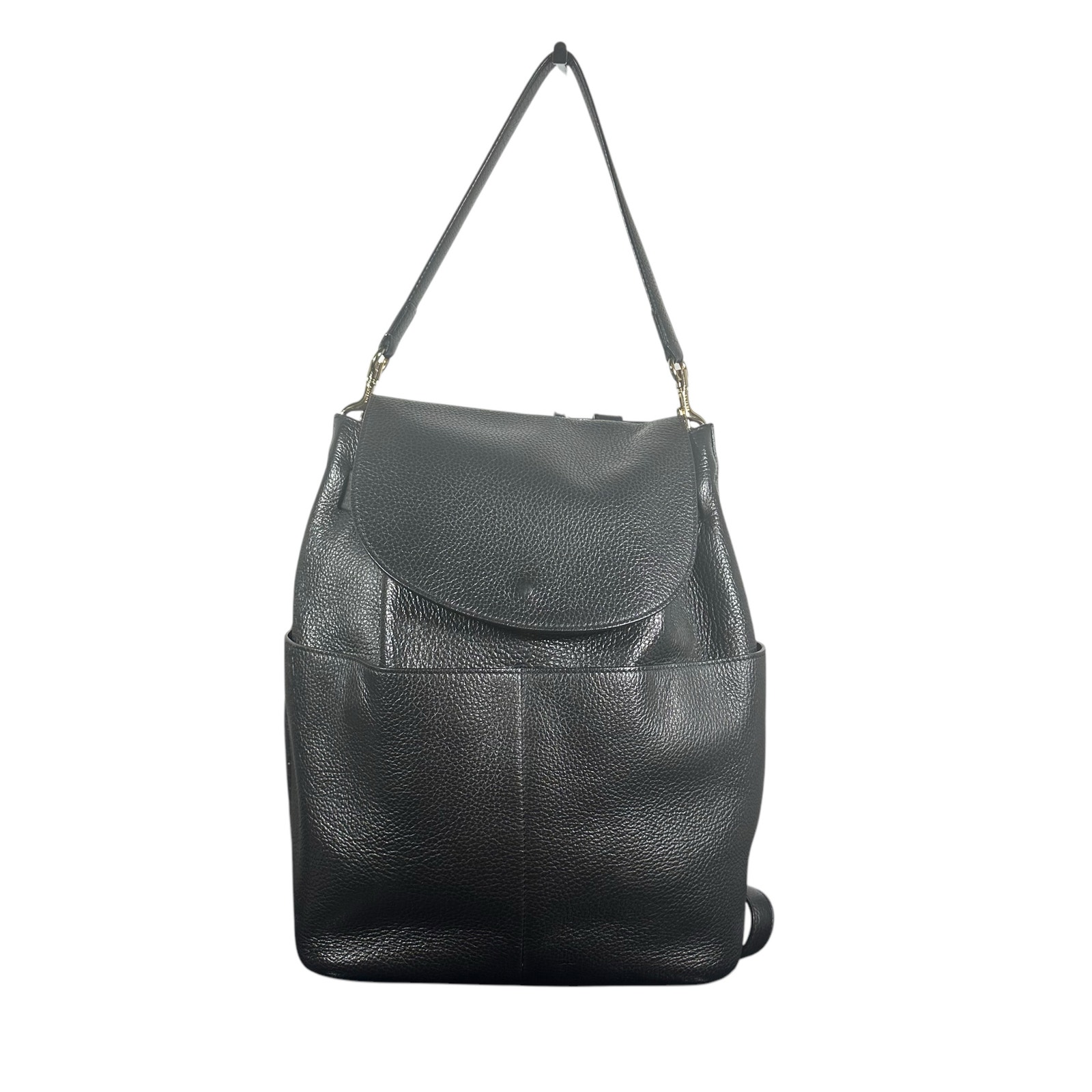Cuyana Convertible Backpack original style Black Pebbled Leather 13 