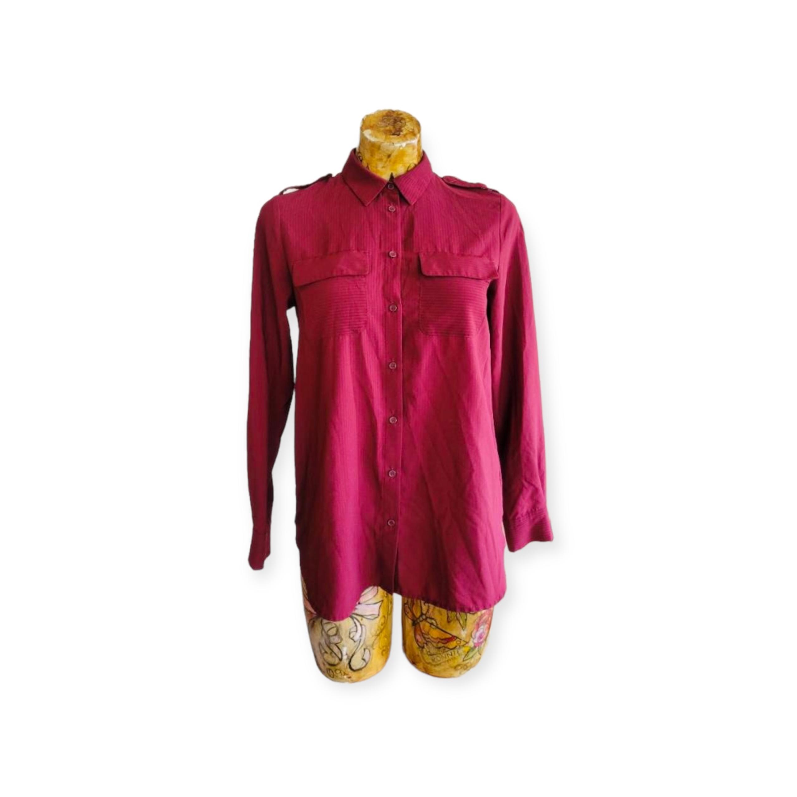 French connection shirt top button down Sz 2 long sleeve