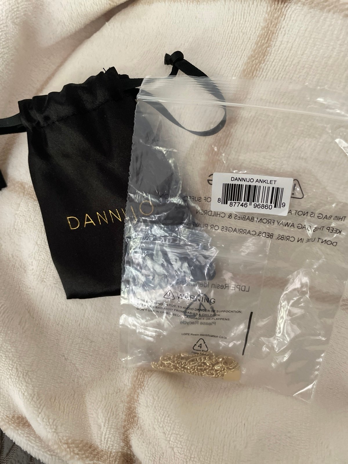 Dannijo Double Gold Anklet Jewelry for Women Gold Plated Chains 9 in to 10.5 in