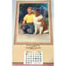 1956 Calendar Just in Time Boy & His New Dog Litho Art Print