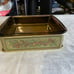 Vtg PYREX Corning 222 Glass Baking Dish w/ Decorative Metal Holder Fruit 8 x 8