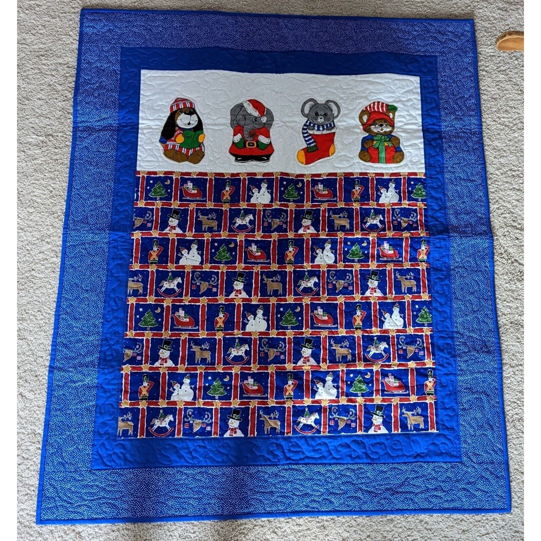 47 x39 HANDMADE patchwork Christmas quilt new