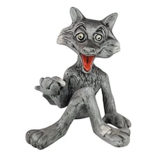 Handcrafted Ceramic Wolf Figurine With Removable Head Jeanette Clark Johnson