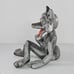 Handcrafted Ceramic Wolf Figurine With Removable Head Jeanette Clark Johnson