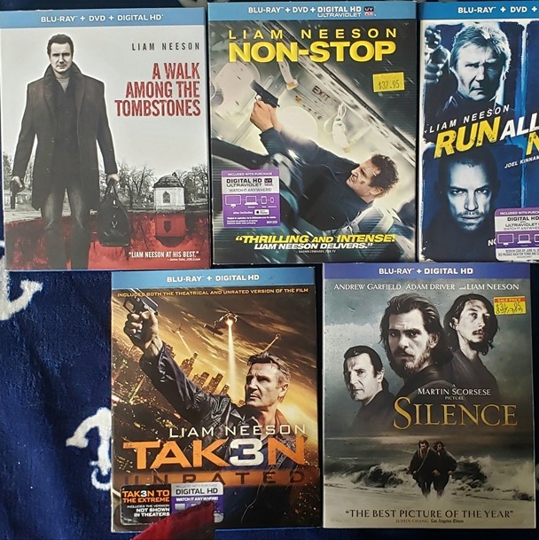 LOT OF 5 LIAM NEESON BLU RAY SILENCE NON-STOP RUN ALL NIGHT TAKEN 3 A WALK AMONG