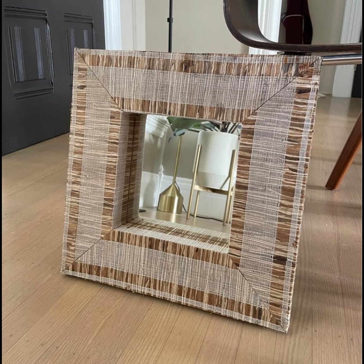 Boho style small square mirror