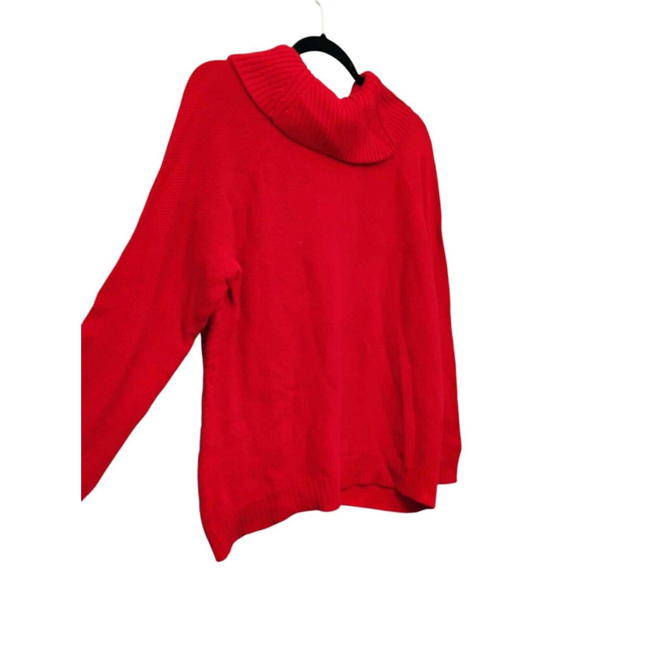 Christopher And Banks Red Cowl Neck Sweater NWT Knit size XL