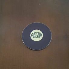 49ers Leather and Gold Coaster