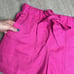 SANCTUARY Hot Pink Linen Short Sleeve Button Front Shorts Set Womens Size Small