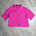 SANCTUARY Hot Pink Linen Short Sleeve Button Front Shorts Set Womens Size Small