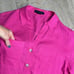 SANCTUARY Hot Pink Linen Short Sleeve Button Front Shorts Set Womens Size Small