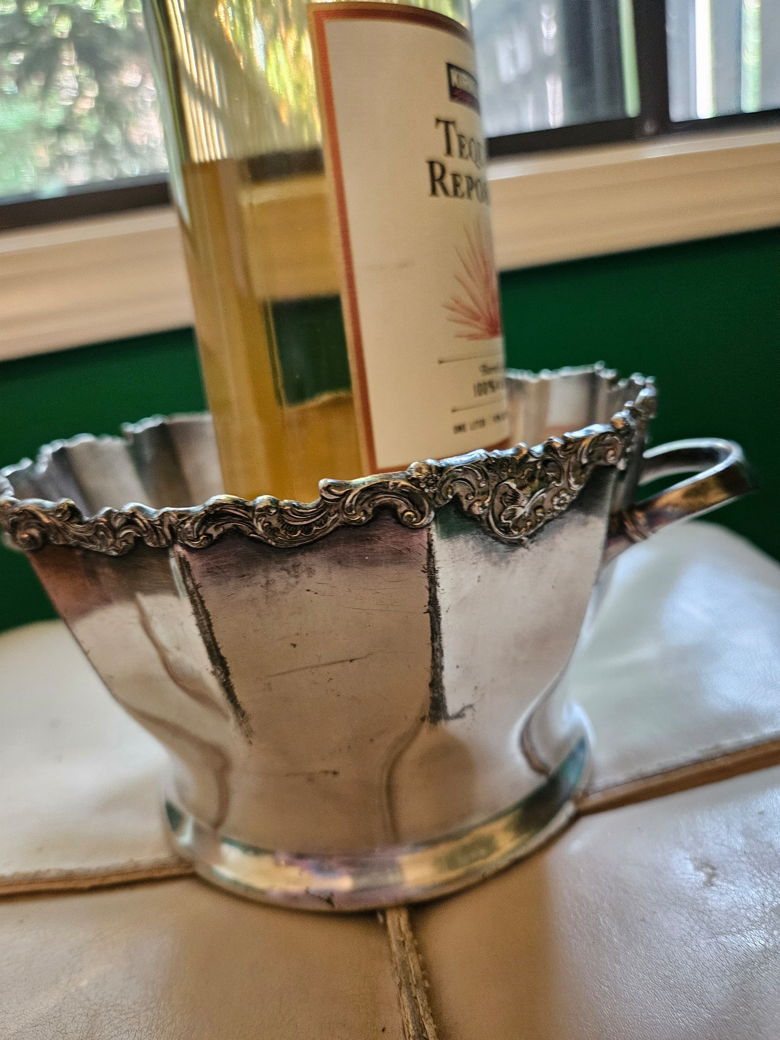 Wine coaster Victorian 1890 Derby silver plate.