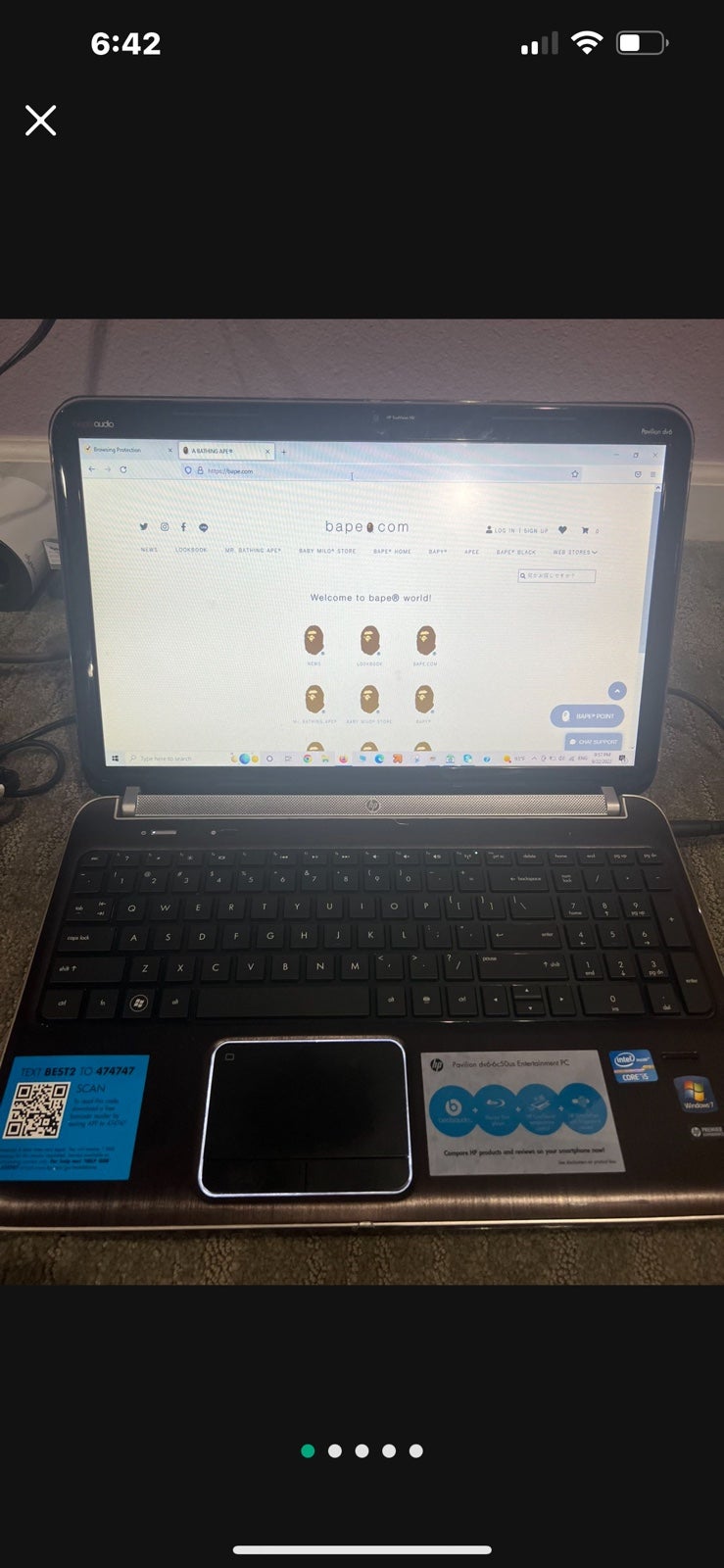HP Windows 10/ I5 / 2.5 GHZ /6gb Ram /500gb SSD Notebook Pc With Box