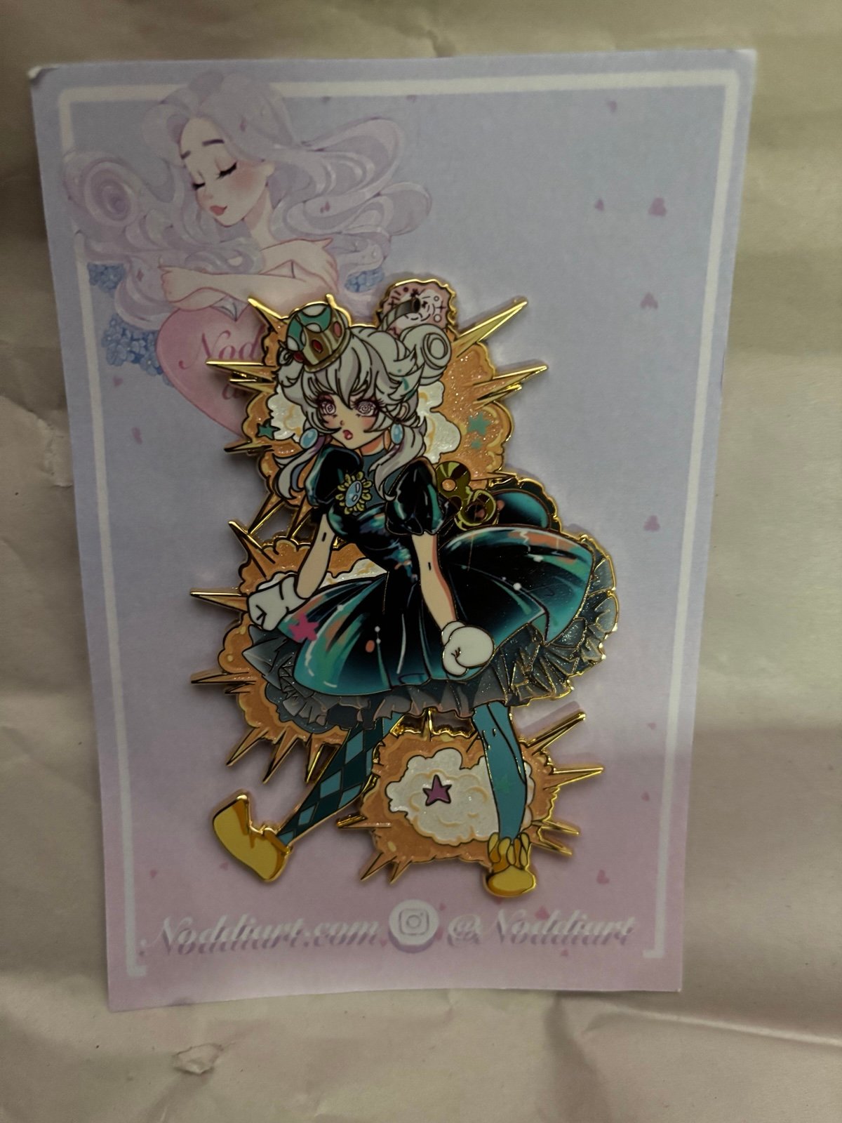Gamer girl boom enamel pin