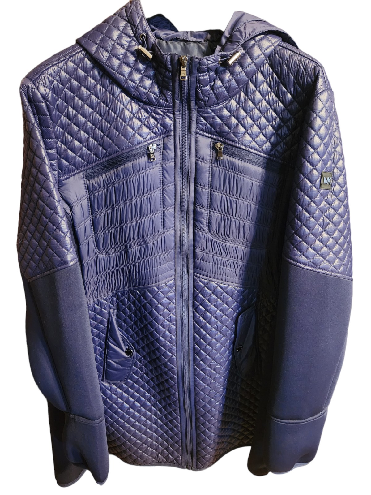 Michael Kors NWT Navy Lightweight Quilted Puffer Travel Blazer Jacket XXL