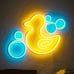 Lovely Bright Rubber Ducky Bubble Bath LED Night Light Room Wall Decoration