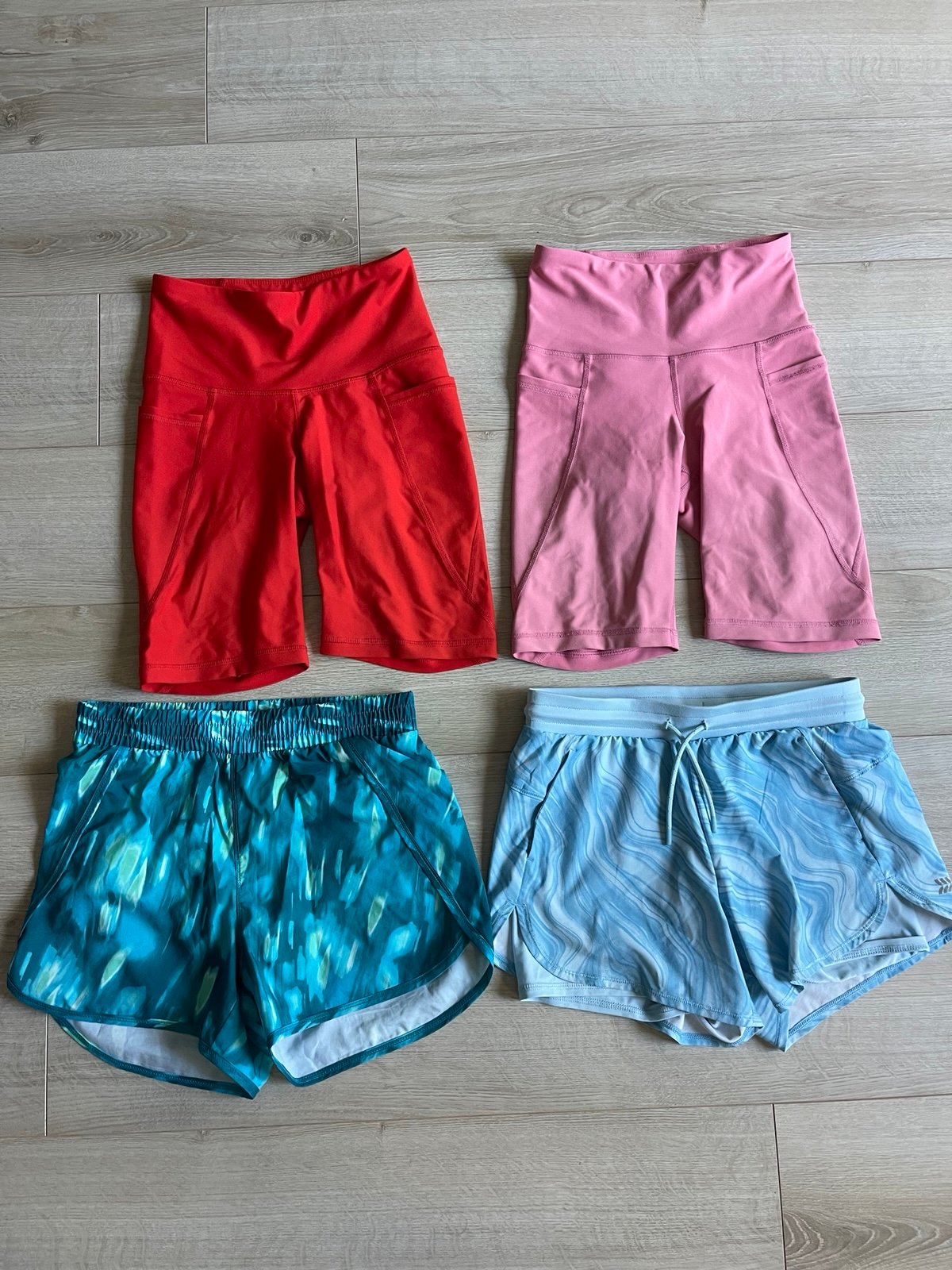 4 Girls’s athelete, workout shorts, bikers shorts, running shorts,