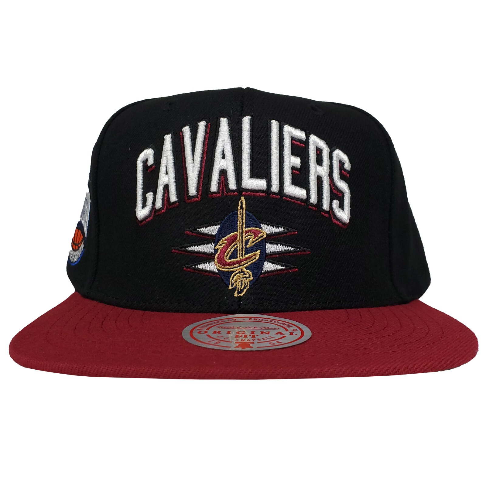 Cleveland Cavs Mitchell & Ness NBA Snapback Hat Cap 3D Logo Black Red NWT