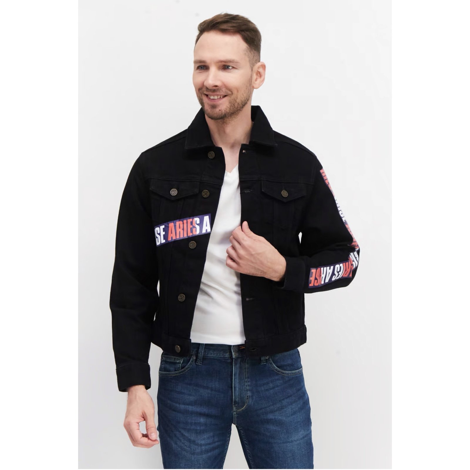TOMMY HILFIGER x ARIES Logo Tape Black Denim Jacket