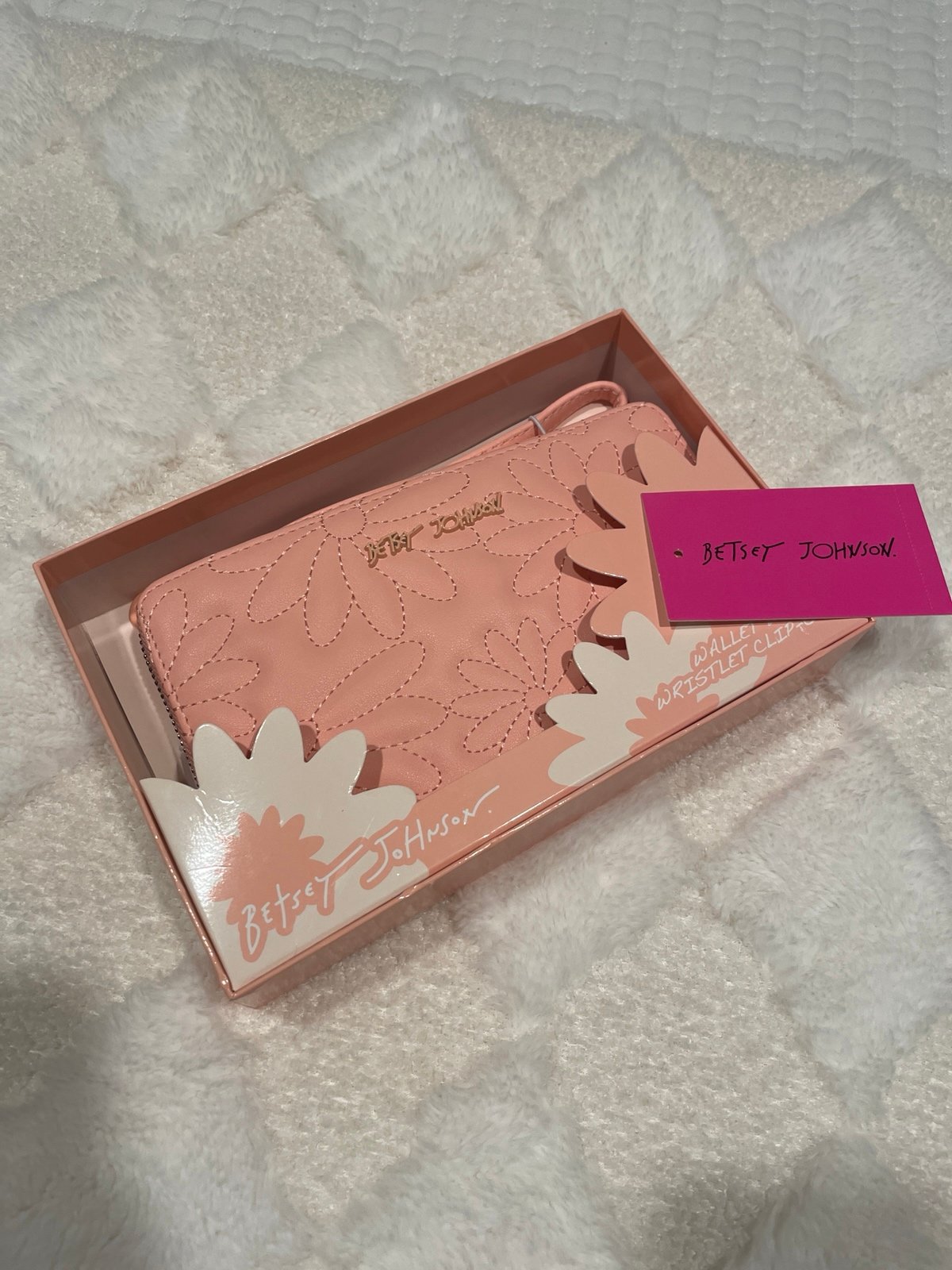 Betsey Johnson Pink Floral Wristlet