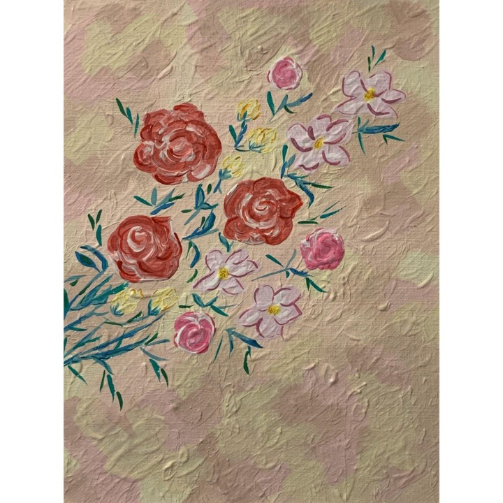 Bouquet of Blooms, Floral Abstract Art