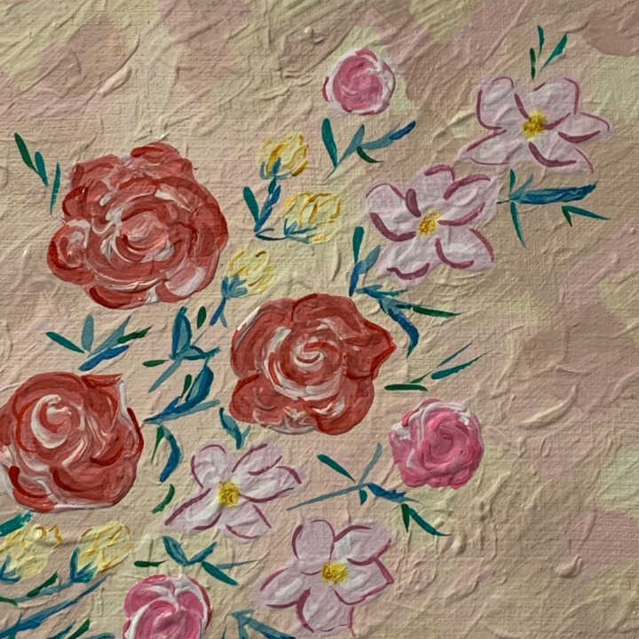 Bouquet of Blooms, Floral Abstract Art - detail