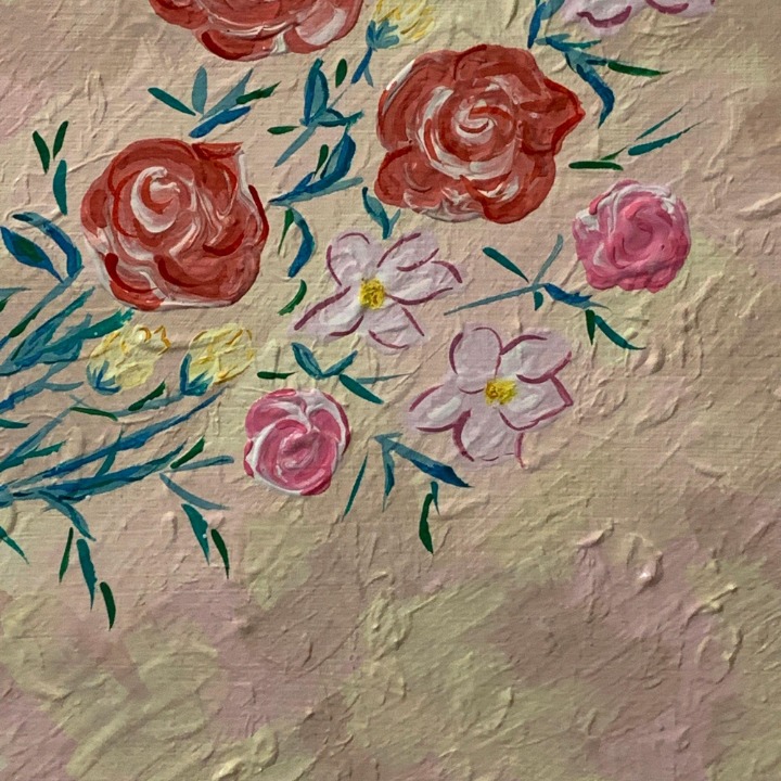 Bouquet of Blooms, Floral Abstract Art - detail