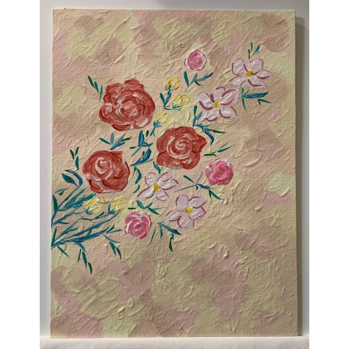 Bouquet of Blooms, Floral Abstract Art - detail