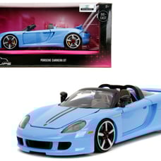 Porsche Carrera GT Convertible Blue with Black Stripes Pink Slips Series 1/24