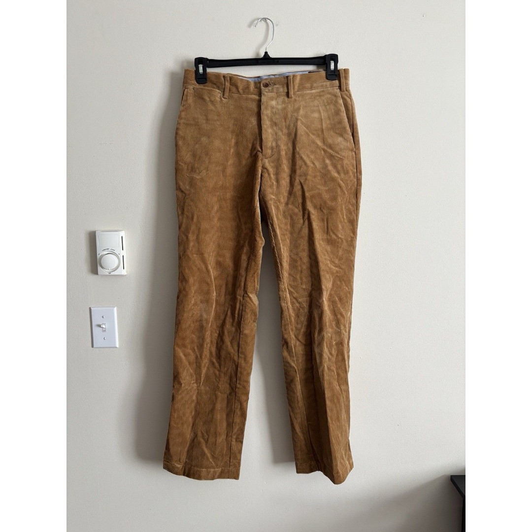 VTG 90s Polo Ralph Lauren Corduroy Pants Mens 32 Waist 32x32 TAN Casual Preppy