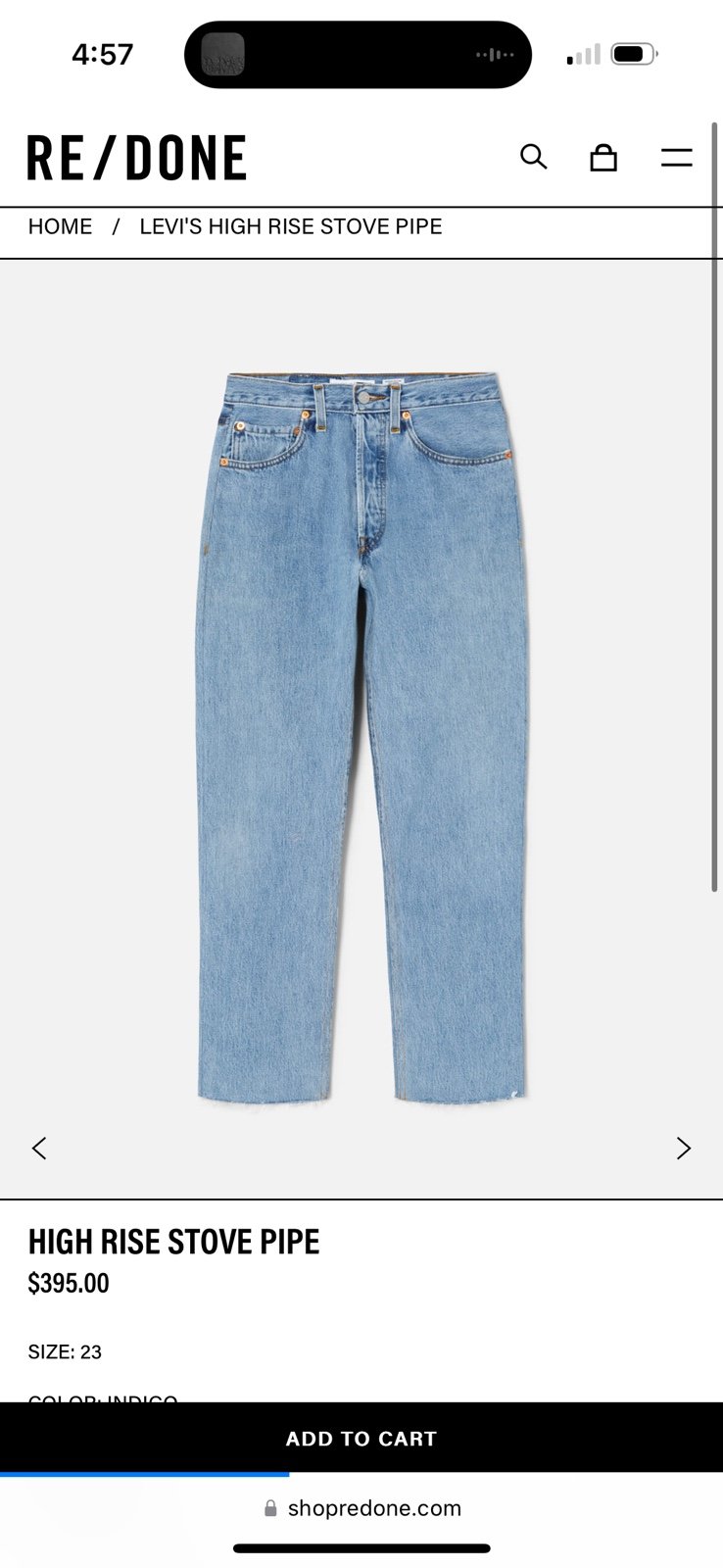 Levi’s re done jeans 70s stove top