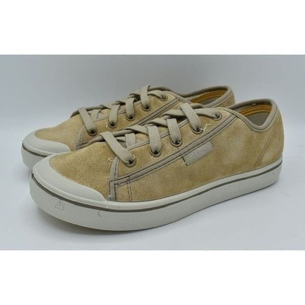 Keen Womens Size 11 Elsa Harvest Beige Silver Birch Upcycled Leather Sneakers