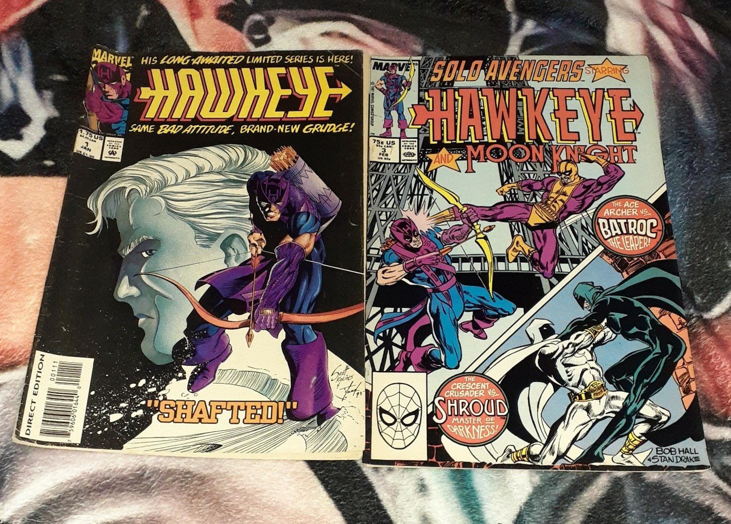 2 Hawkeye Vintage Marvel Comics Comic Book Bundle Lot
