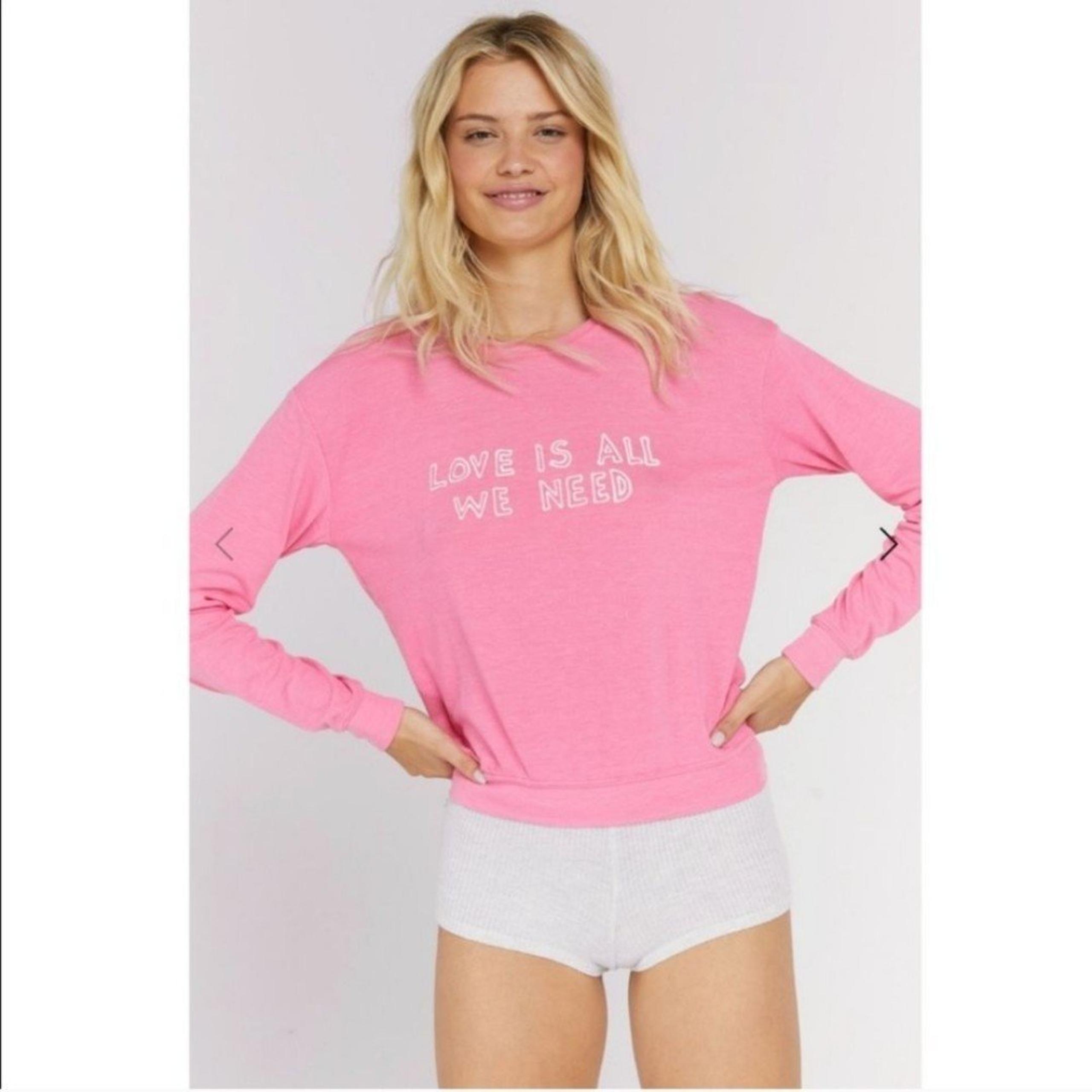 Spiritual Gangster Savasana Pullover sweater pink crew neck long sleeve XS