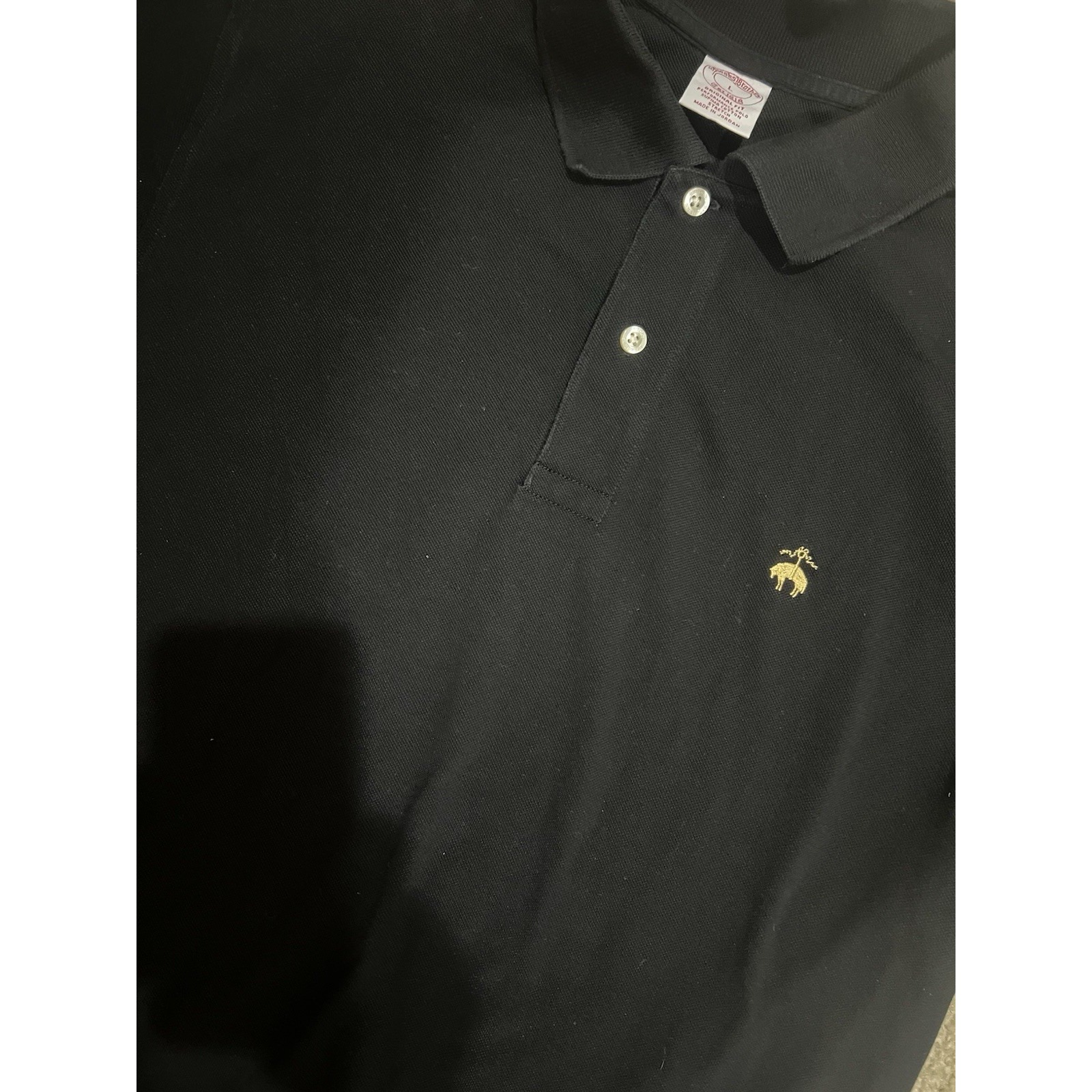 Brooks Brothers Performance Series Polo Men's Large Black Golf Stretch Logo