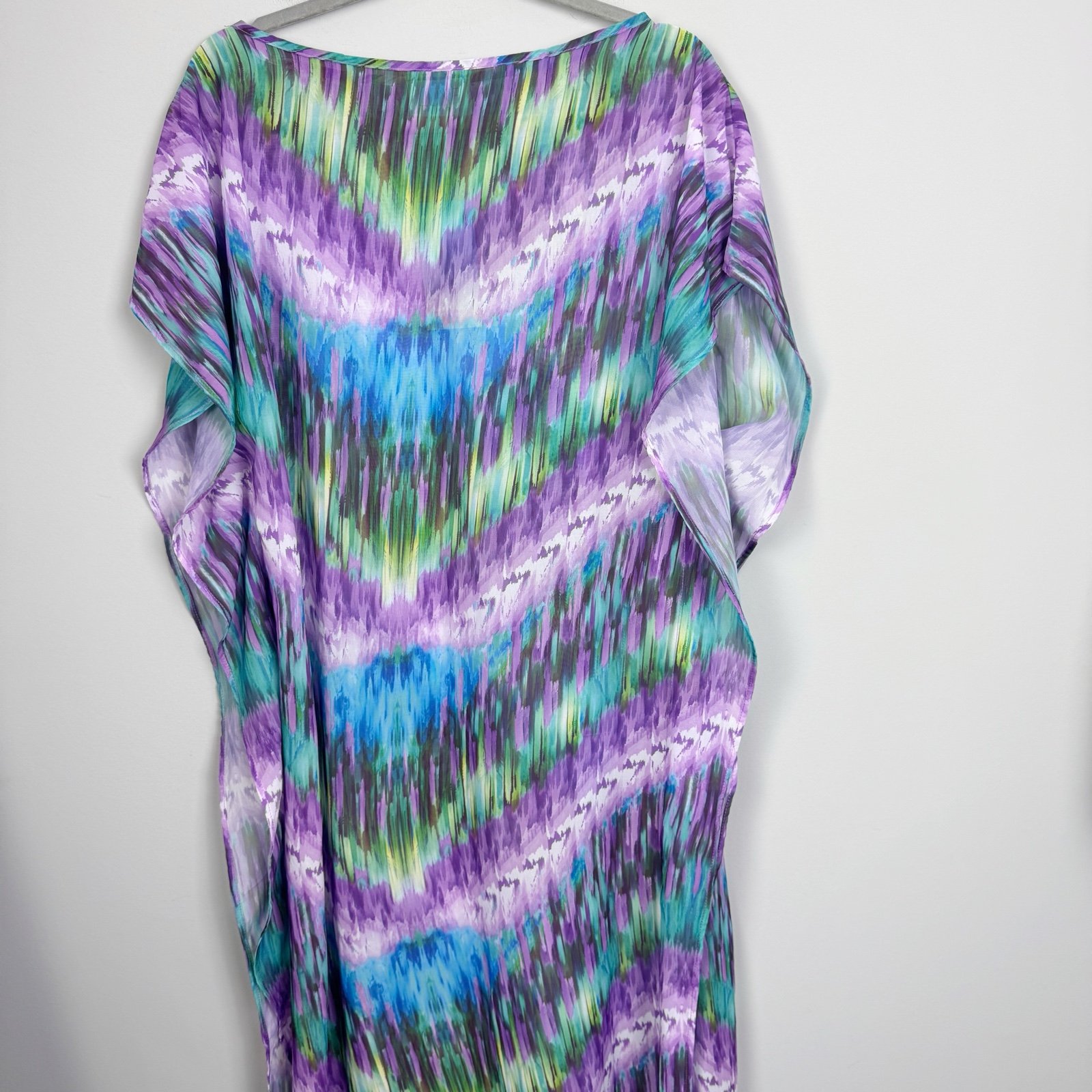 LUXE BY LISA VOGEL | NEW Colorful Patterned Sheer Kaftan Cover Up Women’s Size S