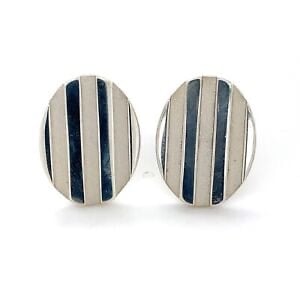 1995 Tiffany & Co. .925 Sterling Silver Men's Oval Shape Cufflinks