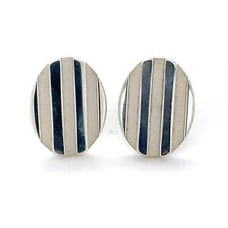 1995 Tiffany & Co. .925 Sterling Silver Men's Oval Shape Cufflinks