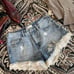 Free People Lace Trim Distressed Shorts