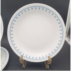 7 Vintage Corelle By Corning ~ BLUE SNOWFLAKE GARLAND ~ 10.25 Dinner Plates